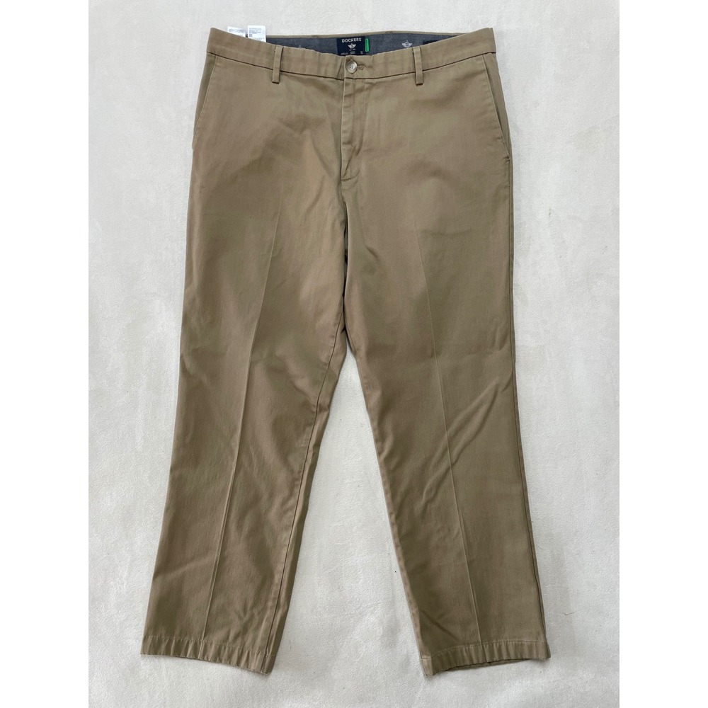 Dockers Mens Stain Defender Khaki Chino Pants Tan W38 L32 Straight Leg